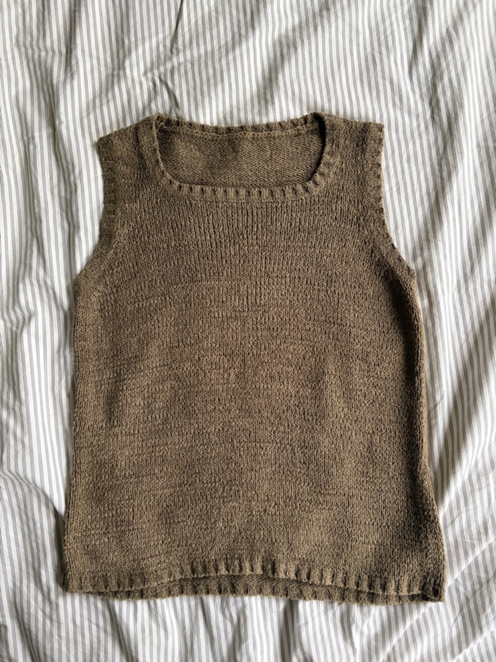 Vintage Brown Knit Sleeveless Top